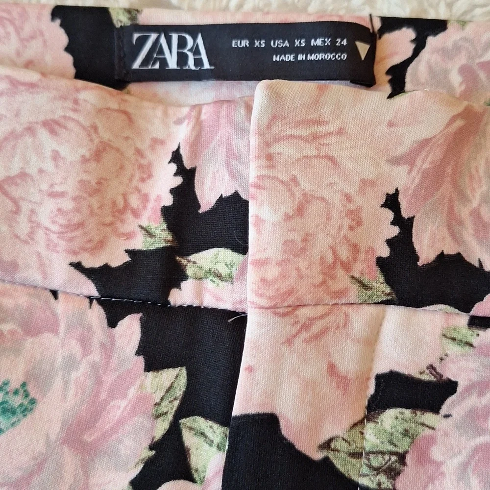 Zara Foral Pants Size XS - Picture 4 of 9